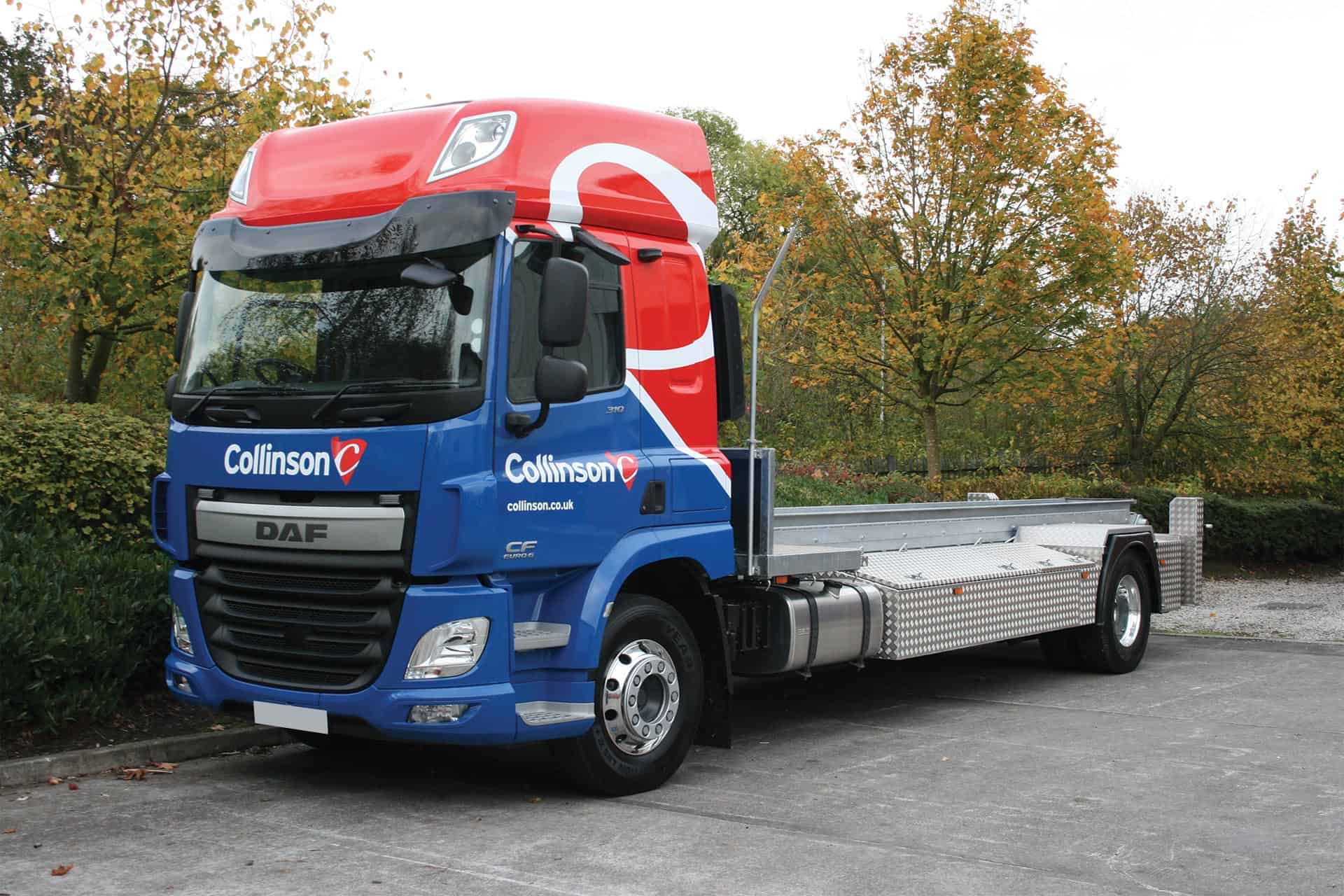 Collinson - full vehicle wrap using colour change red white and blue wrapping vinyl