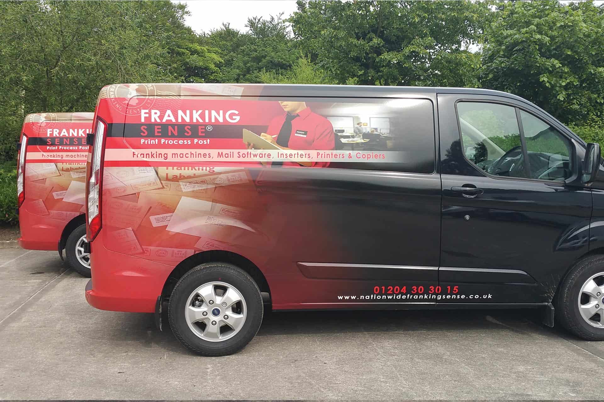 Franking Sense fleet - full vehicle wrap digitally printed graphics