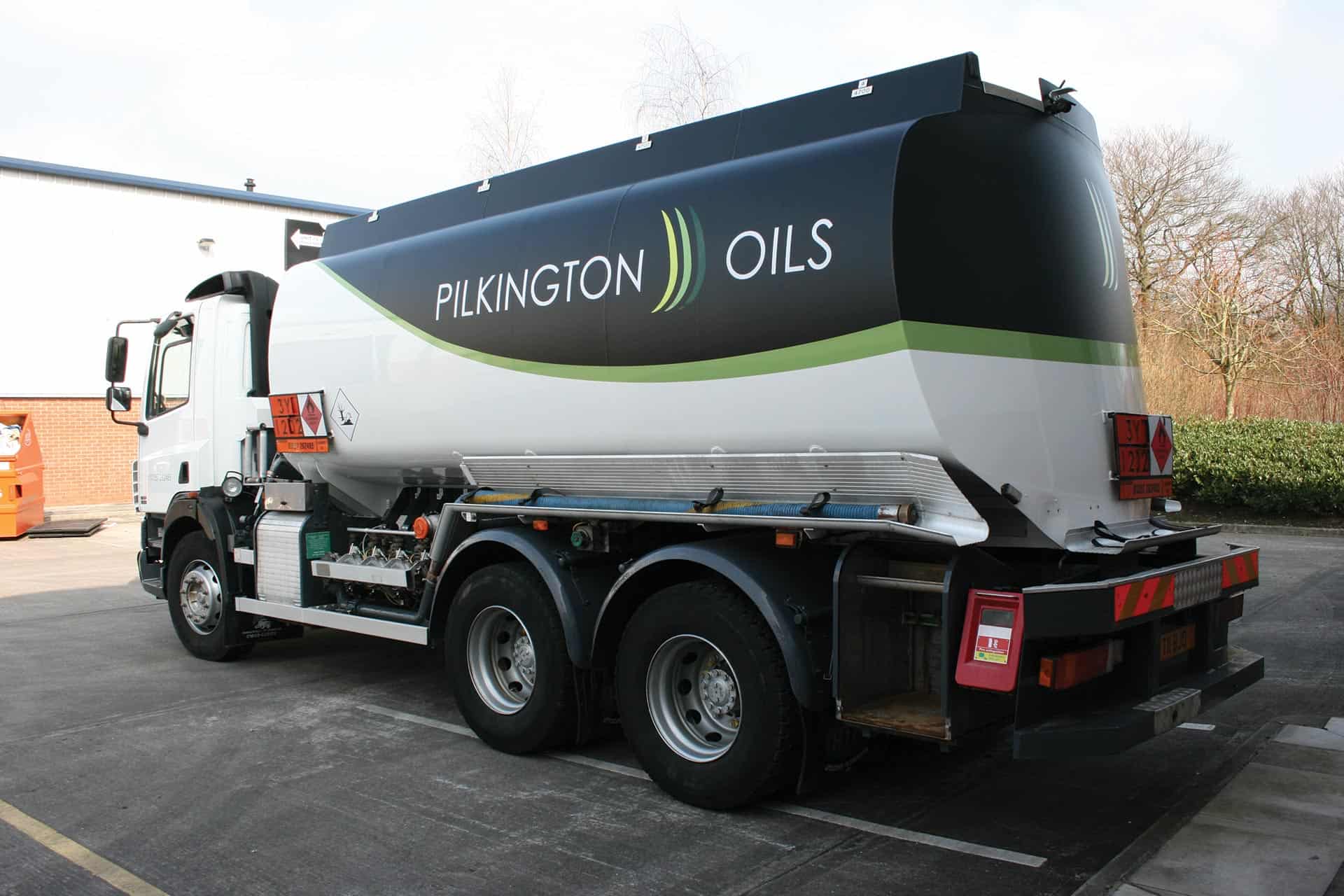 Pilkington Oils Truck- part wrap including print and cut vinyl text